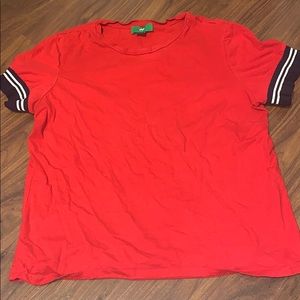 Red & Navy Blue Dip T-Shirt